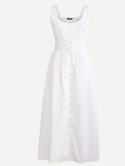 J Crew Button Front Cotton Popplin Dress - Picture 1 of 12